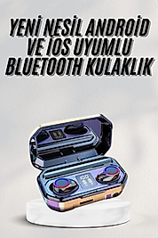 Yeni Nesil Bluetooth Kulaklık Uzun Pil Ömrü El Fenerli Dijital Şarj Göstergeli