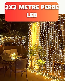 3x3 Metre Şelale LED Perde Işık İç Dış Mekân Dekorasyonu