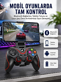Kablosuz Oyun Kolu Bluetooth Joystick Gamepad Android Uyumlu