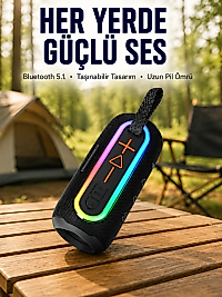 Renkli LED Işıklı Kablosuz Hoparlör IP67 Sertifikalı Yeni Nesil
