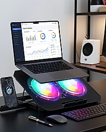 Çift Fanlı Laptop Soğutucu RGB Işıklı 12-17 inç UCZZZN33BİLGİSAYARFANI-1
