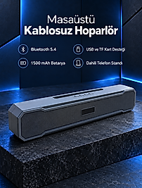 Yatay Formlu Telefon Standlı Type C Şarj Girişli Bluetooth Masaüstü Ses Sistemi