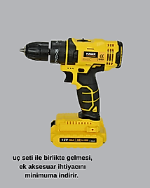 12V Akülü Matkap | 20-30 Nm Tork, Çift Hız Ayarı, XUCZMATKAPSETİİ-1-1