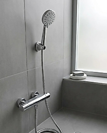 Krem Duş Başlığı Seti 4 Kademeli El Duşu Spiral Hortumlu Banyo Seti