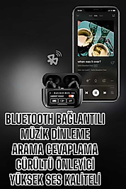 Bluetooth Kulaklık Ekranlı Uzun Şarj Süreli UCZL58SİYAHEKRANLI3