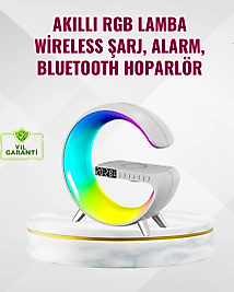 Akıllı Uyku Lambası Gündoğumu Alarmı Kablosuz Şarj ve Müzik Çalar