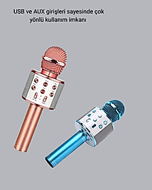 Taşınabilir Karaoke Mikrofon Bluetooth USB AUX Girişli XUCZZZKARAOKEMİKROFON-2