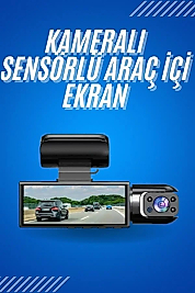 Araç İçi Full Hd Kamera Ön ve Arka Kameralı Ekranlı Araç Kamerası