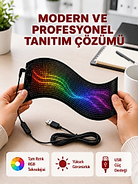 RGB Kayar Yazılı LED Reklam Ekranı – USB Bağlantılı Esnek Tasarım