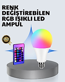A Kalite 2025 RGB LED Ampul Uzaktan Kumandalı 16 Renkli Lamba