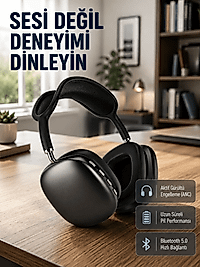 Bluetooth 5.0 Kulak Üstü Kulaklık – Gürültü Engelleme, Uzamsal Ses, Hızlı Şarj