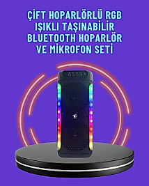 Ev ve Dış Mekan Kullanımına Uygun RGB Işıklı Hoparlör