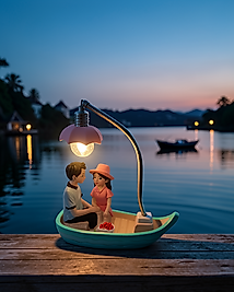 Gece Lambası Çift Figürlü Sandal Model UCZZZZTEKNEIŞIKPEMBE