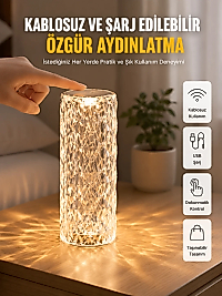 Yeni Nesil Modern Kristal Masa ve Gece Lambası Dokunmatik Renk Değiştirebilen