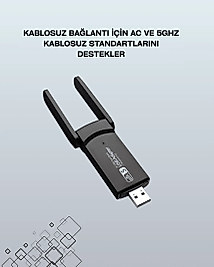 USB 3.0 Wireless Adaptör – 2.4GHz & 5GHz Destekli
