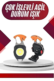 7 Modlu Mini Led Lamba Anahtarlık USB Şarjlı Kamp İçin Taşınabilir