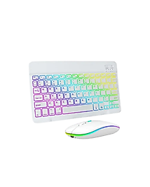 Bluetooth Klavye Mouse Seti Aydınlatmalı Türkçe Q Ergonomik Tasarım