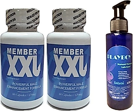 PLAYBOY HİNTOHU MEMBER XXL ERKEKLERE ÖZEL 60LI 2 ADET + PLAYBOY NATURAL PERSONAL LUBRİCANT 125 ML LUBRİCANT GEL JEL