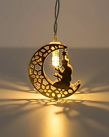 Dekoratif Ramazan Ay Işığı Secde Eden Adam Figürlü
