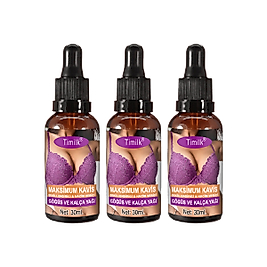 TİMİLK MAXCUVE 3 ADET KADINLARIN GÖĞÜSLERİNE ÖZEL TASARLANMIŞ İRİSIKI GÜNLÜK ŞEKİLLENDİRİCİMASAJ YAĞI 30ML