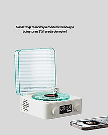 Gece Lambalı Bluetooth Hoparlör Saatli Model UUCZZZGRAMAFONSPEAKER-29