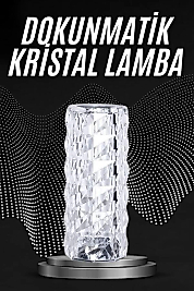 Kristal Lamba Masa Lambası Şarjlı Masa Lambası Dokunmatik Sensör Usb Şarjlı