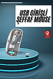 Kablosuz Mouse Fare Şarjlı Bluetooth Wireless Çift Modlu Sessiz