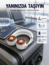 USB Şarjlı Katlanabilir Mini Boyun Fanı 1–3 Saat Kullanım
