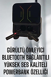 Powerbankli Bluetooth Kulaklık Yüksek Ses Kaliteli Kablosuz