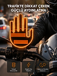 176 LED’li Amber Trafik Uyumlu Sinyal Işığı – El Hareketiyle Kontrol