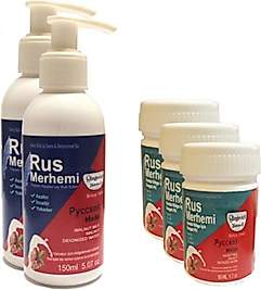 OLEGOVİCH MEDİCİNE TÜY DÖKÜCÜ AZALTICI RUS MERHEMİ 150 ML 2 ADET + GENİTAL BÖLGE MERHEMİ 50 ML 3 ADET