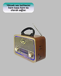 Bluetooth Özellikli Nostalji Radyo 3 Bant FM AM SW
