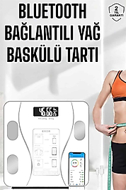 Akıllı Dijital Tartı Bluetooth ile Kilo Yağ Su Oranı Ölçer UUCZTF1072TARTI3
