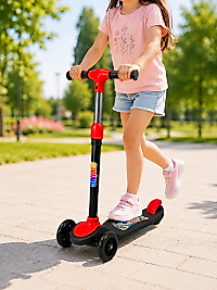 3 Tekerlekli Çocuk Scooterı Kaymaz Geniş Tabanlı Dengeli Sürüş Skuteri