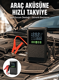 Araç İçin Akü Takviye Cihazı ve Kablosuz Hava Kompresörü