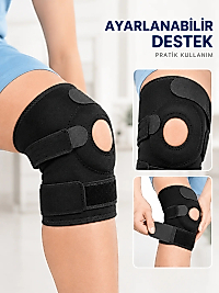Ligamentli Diz Desteği Kısa Dizlik Ayarlanabilir Cırtlı Açık Patella Tasarım