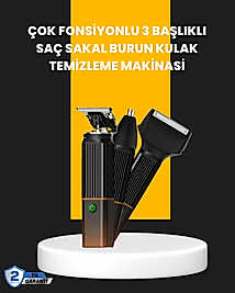 USB-C Şarjlı 3 in 1 Erkek Bakım Cihazı – Sessiz Motorlu Saç ve Sakal Kesme Makinesi