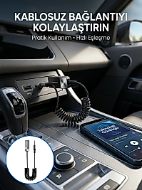 AUX Girişli Cihazlar İçin Kablosuz Bluetooth Adaptörü