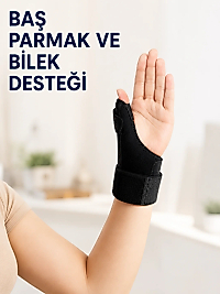 Metal Atelli Başparmak Destekli El Bilekliği Ayarlanabilir De Quervain Bilek Desteği