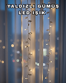 Gümüş Yaprak Tasarımlı LED Işık Pilli Ev ve Vitrin Dekoru
