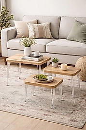 3'LÜ Zigon Sehpa Gürgen