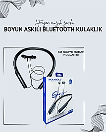 Polygold PG-100 Boyun Askılı Kablosuz Kulaklık – 200 Saat Bekleme Süresi, Stereo Ses, Mikrofonlu