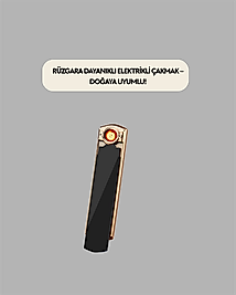 Rüzgar Geçirmez Elektronik Çakmak – Modern Tasarım, Metal Gövde