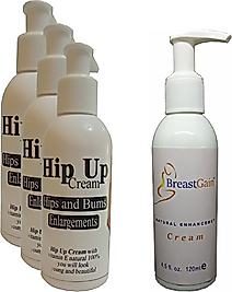 HİNTOHU HİPUP HİP ENLARGEMENT CREAM KALÇA , VÜCUT KREMİ 120 ML 3 ADET+BREASTGAİN TOPARRLAYICI GÖĞÜSBAKIM KREMİ