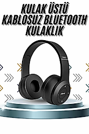 Kulak Üstü Bluetooth Kulaklık Yüksek Ses Kaliteli Ayarlanabilir
