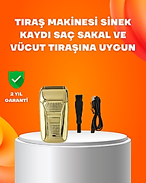 Altın Renk Kablolu Sakal Tıraş Makinesi Çelik Bıçaklı 3W Motor