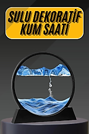 3D Led Işıklı Kum Saati Gece Lambası Hareketli Sulu Kum Saati Dekoratif