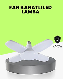 Katlanabilir 4 Kollu LED Ampül 60 Watt 6000 Lumen Beyaz Işık