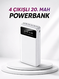 4 Çıkışlı 20.000 MAH Powerbank Taşınabilir Çoklu Giriş