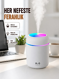 ABS Gövdeli 300ml USB Nemlendirici – Beyaz, Gri, Pembe Renk